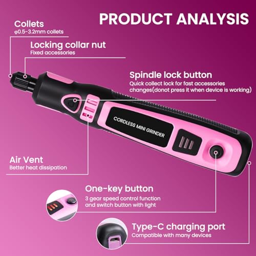 Serplex® 192PCS 3.7V Mini Cordless Electric Drill Handheld Rotary Tool Kit with USB Rechargeable 3 Adjustable Speeds Multi-Accessory Set for DIY Woodworking Resin Art Crafting Engraving Serplex® 192PCS 3.7V Mini Cordless Electric Drill Handheld Rotary Tool Kit with USB Rechargeable 3 Adjustable Speeds Multi-Accessory Set for DIY Woodworking Resin Art Crafting Engraving